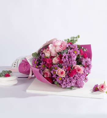 istanbul gül papatya buketi lila çiçek buketi aynı gün çiçek