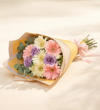 lila gül buketi gerbera buketi İstanbul çiçek